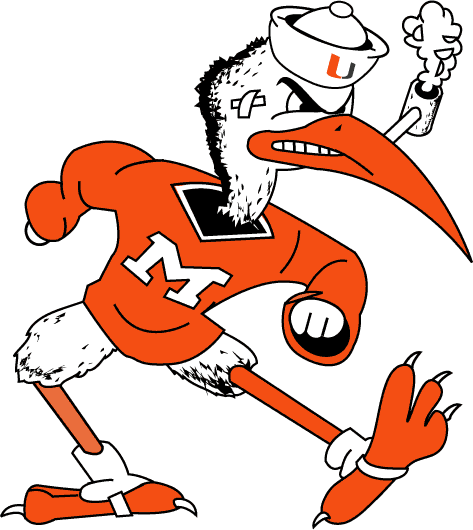 Miami Hurricanes 1983-1999 Mascot Logo iron on paper